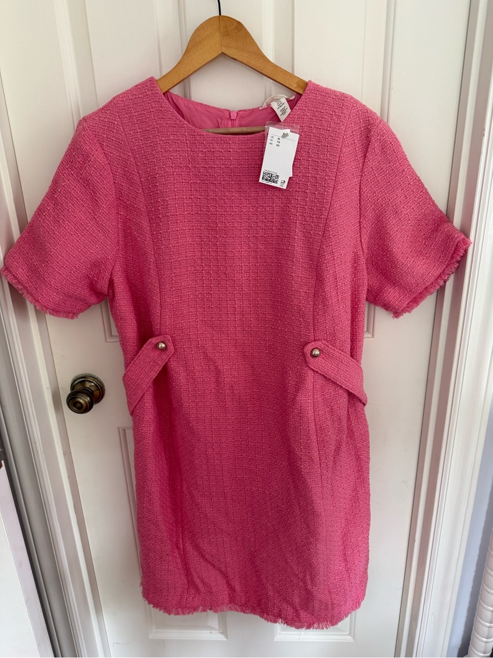 Maternity H&M Pink Textured Short Sleeve Shift Dress